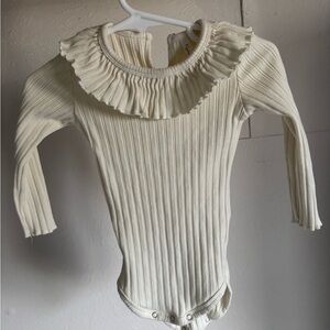 Rylee + Cru Ivory Ribbed Bodysuit